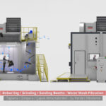 water wash deburr sanding grinding booth - su perdeli zimpara capak alma kabini